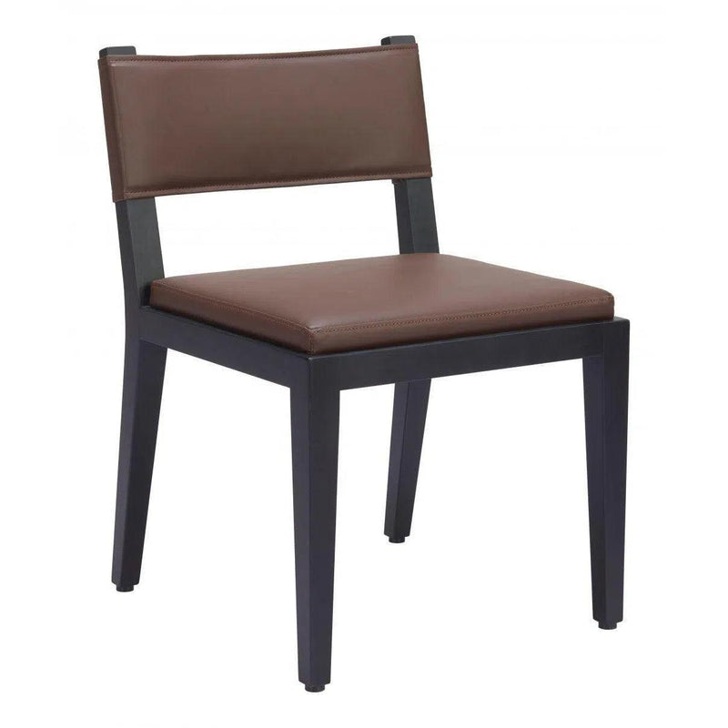 Roxas Wood Brown Armless Dining Chair (Set of 2) Dining Chairs LOOMLAN By Zuo Modern