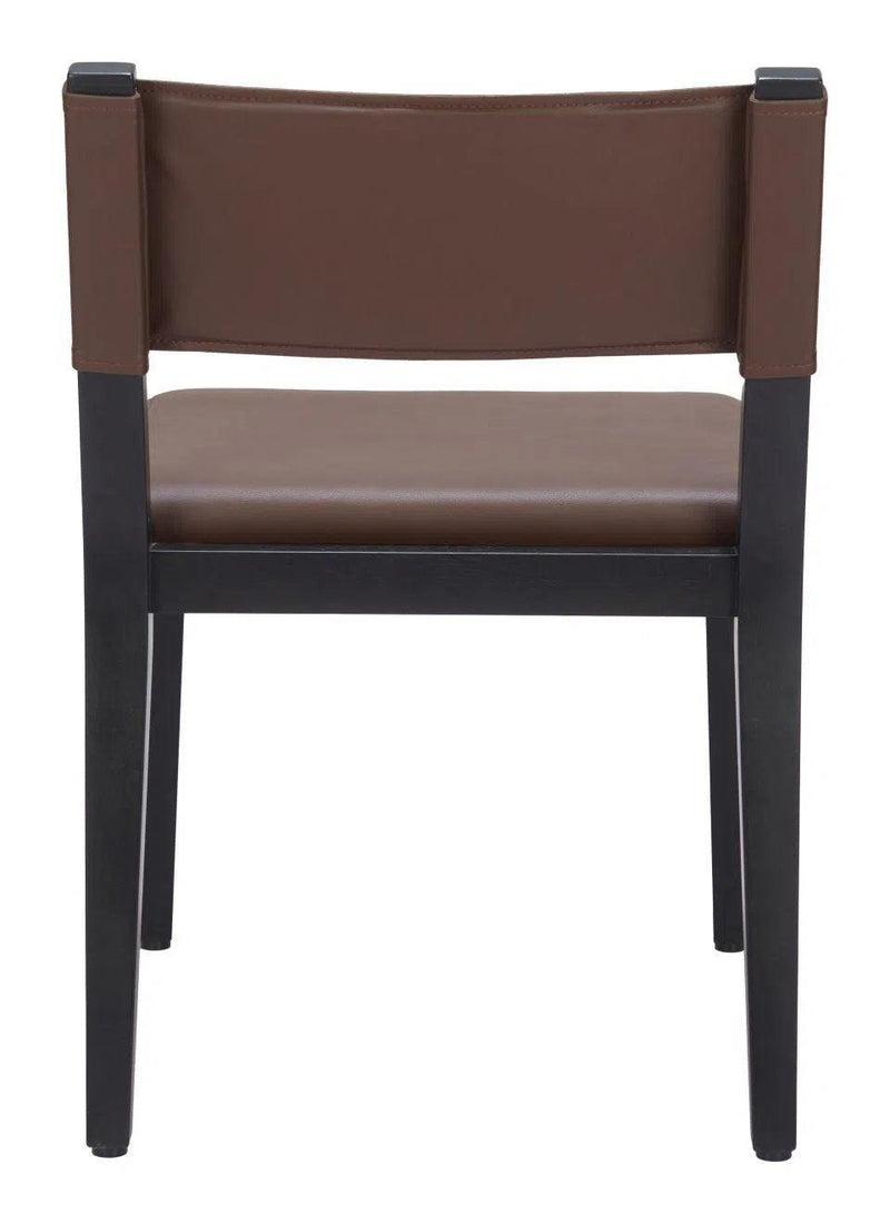 Roxas Wood Brown Armless Dining Chair (Set of 2) Dining Chairs LOOMLAN By Zuo Modern