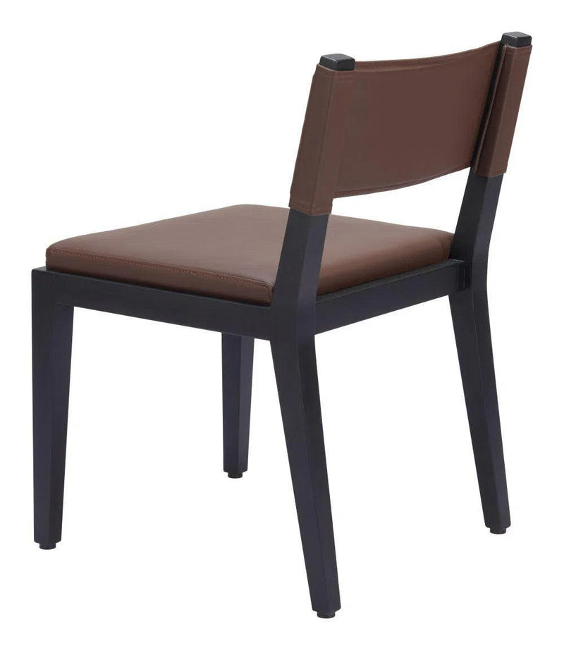 Roxas Wood Brown Armless Dining Chair (Set of 2) Dining Chairs LOOMLAN By Zuo Modern