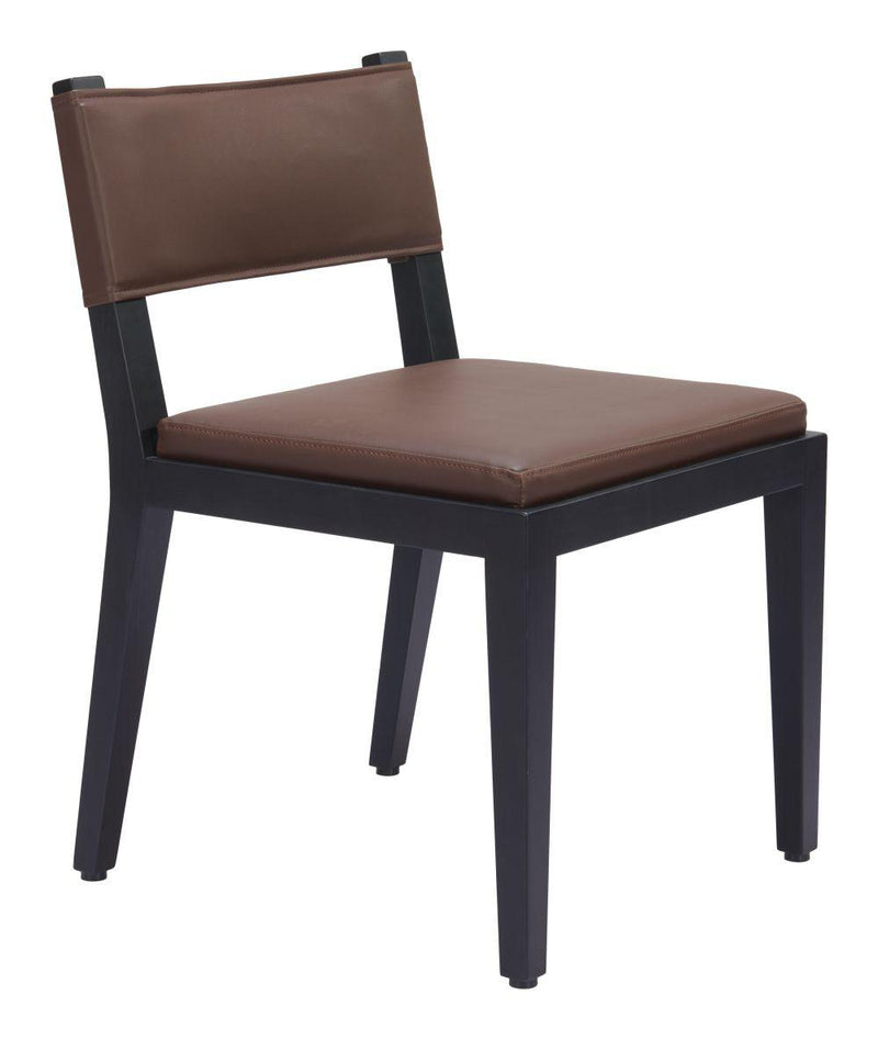 Roxas Wood Brown Armless Dining Chair (Set of 2) Dining Chairs LOOMLAN By Zuo Modern