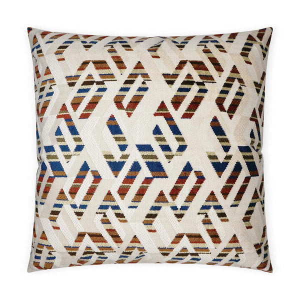 Rubicon Sierra Geometric Blue Red Brown Large Throw Pillow With Insert Throw Pillows LOOMLAN By D.V. Kap
