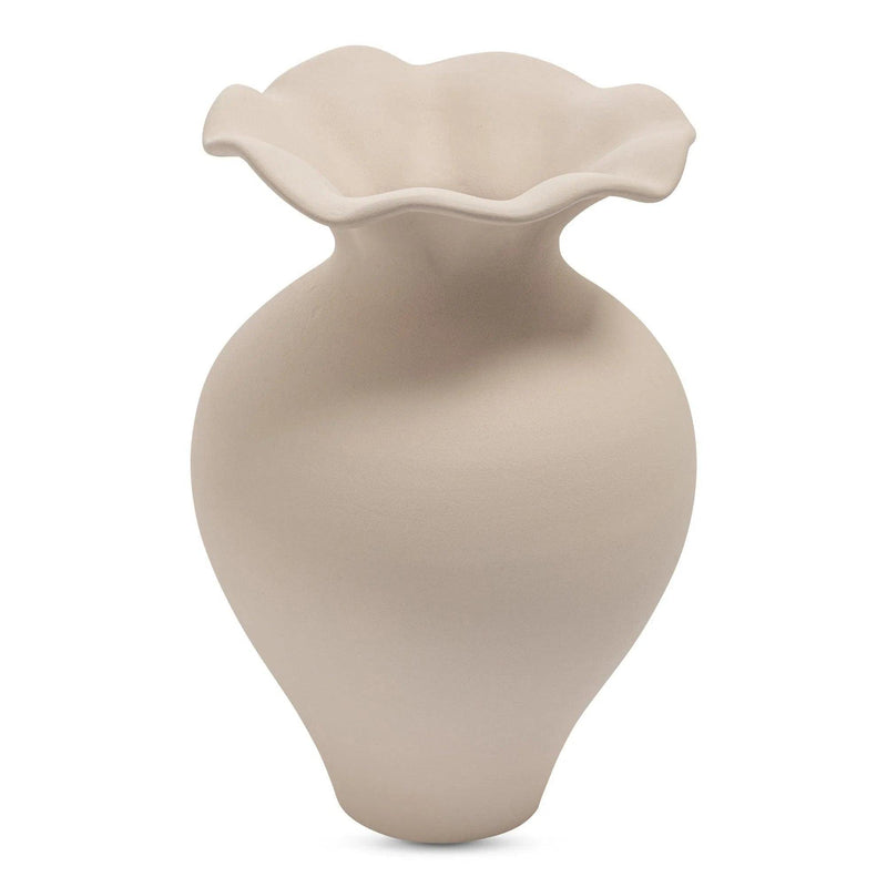 Ruffle 12In Terracotta Beige Descorative Vessel Vases & Jars LOOMLAN By Moe's Home