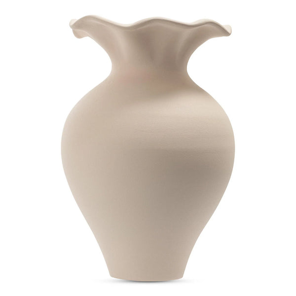 Ruffle 12In Terracotta Beige Descorative Vessel Vases & Jars LOOMLAN By Moe's Home