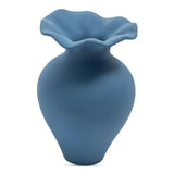 Ruffle 12In Terracotta Blue Descorative Vessel Vases & Jars LOOMLAN By Moe's Home