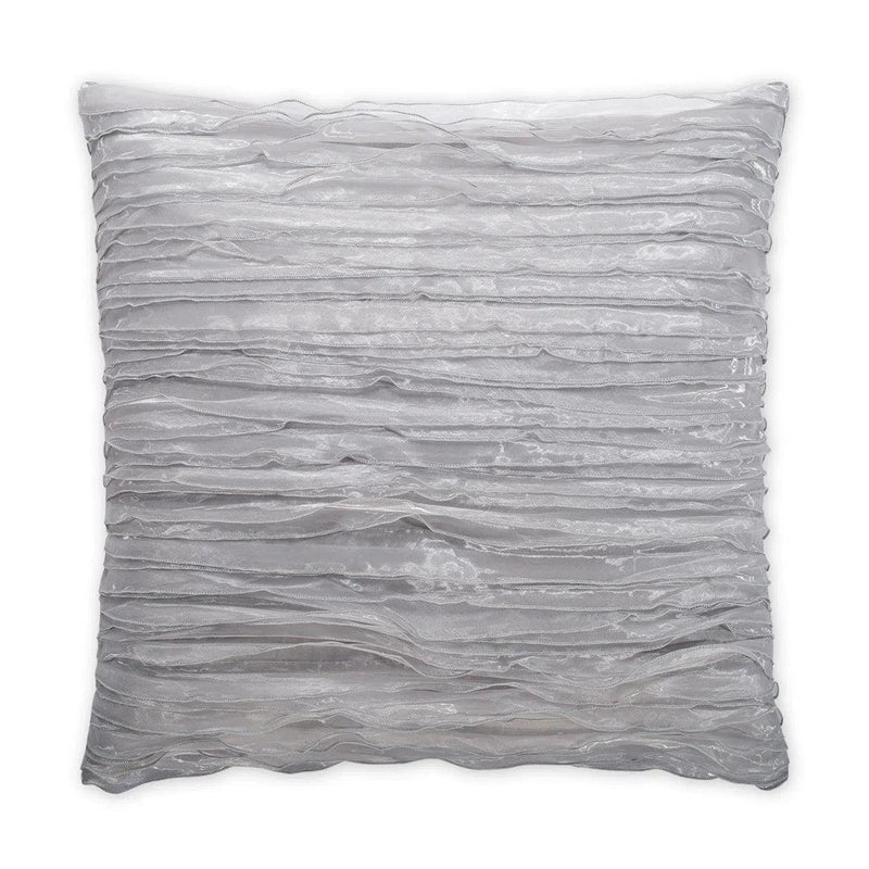 Ruffles Silver Throw Pillow With Insert Throw Pillows LOOMLAN By D.V. Kap