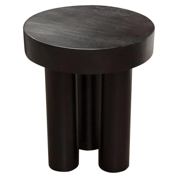 Rune 16" Round End Table in Black Finish Side Tables LOOMLAN By Diamond Sofa