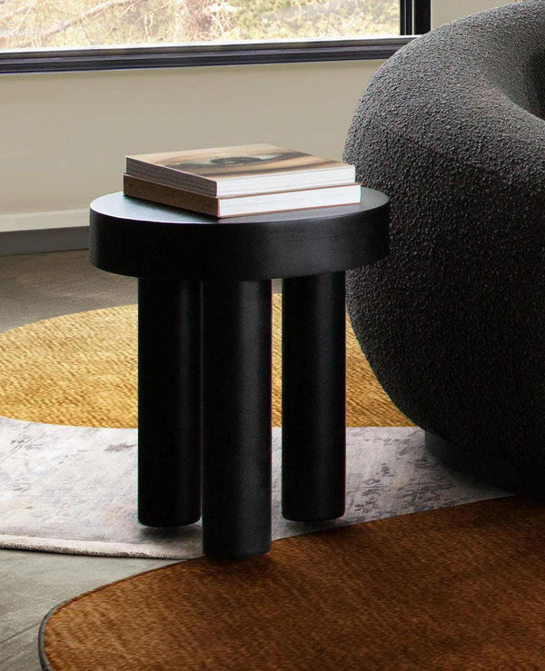 Rune 16" Round End Table in Black Finish Side Tables LOOMLAN By Diamond Sofa