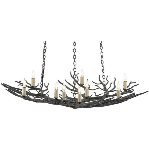 Rustic Bronze Rainforest Bronze Small Chandelier Chandeliers LOOMLAN By Currey & Co