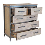 Rustic Brown Industrial Irondale 5 Drawer Chest Chests LOOMLAN By LH Imports