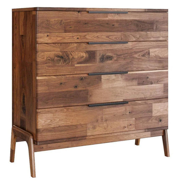 Rustic Brown Solid Wood Frame Remix 4 Drawer Chest Chests LOOMLAN By LH Imports