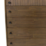 Rustic Brown Solid Wood Frame West 5 Drawer Chest Chests LOOMLAN By LH Imports