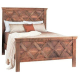 Rustic Brown Wooden Bed Frame Beds LOOMLAN By LOOMLAN