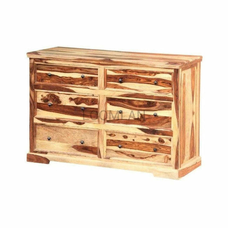 Rustic Farmhouse Double Dresser Chest of Drawers Chests LOOMLAN By LOOMLAN