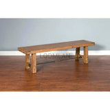 Rustic Farmhouse Dry Leaf Solid Wood Bench Dining Benches LOOMLAN By Sunny D