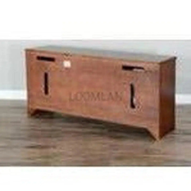 Rustic Mahogany Entertainment Center TV Stand Media Console Slate TV Stands & Media Centers LOOMLAN By Sunny D