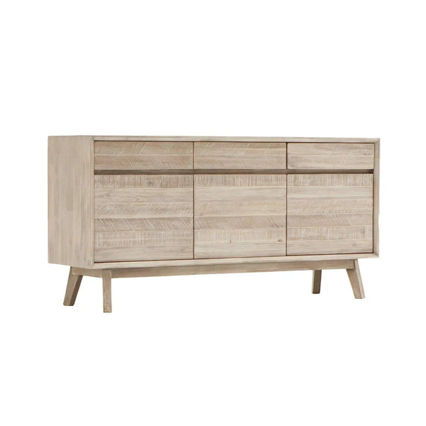 Rustic Natural Brown Solid Acacia Wood Sideboard With Drawers Sideboards LOOMLAN By LH Imports