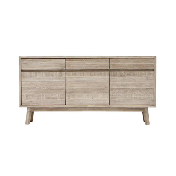 Rustic Natural Brown Solid Acacia Wood Sideboard With Drawers Sideboards LOOMLAN By LH Imports