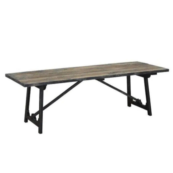 Rustic Rectangle Brown Dining Table Wood Top With Wood Base Dining Tables LOOMLAN By LH Imports