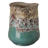 Sack Reef Teal Ceramic Planter Outdoor Planters LOOMLAN By Emissary