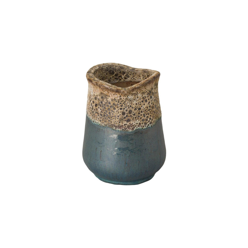 Sack Reef Teal Ceramic Planter Outdoor Planters LOOMLAN By Emissary