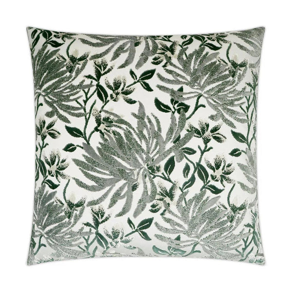 Sadah Thyme Floral Green Grey Large Throw Pillow With Insert Throw Pillows LOOMLAN By D.V. Kap