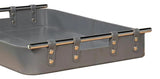 Safari Leather and Steel Grey Tray Trays LOOMLAN By Sarreid