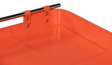 Safari Leather and Steel Orange Tray Trays LOOMLAN By Sarreid