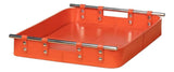 Safari Leather and Steel Orange Tray Trays LOOMLAN By Sarreid