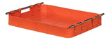 Safari Leather and Steel Orange Tray Trays LOOMLAN By Sarreid