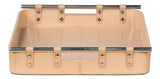 Safari Leather and Steel Tan Tray Trays LOOMLAN By Sarreid