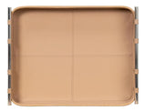 Safari Leather and Steel Tan Tray Trays LOOMLAN By Sarreid