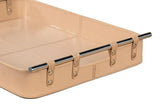 Safari Leather and Steel Tan Tray Trays LOOMLAN By Sarreid