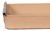 Safari Leather and Steel Tan Tray Trays LOOMLAN By Sarreid