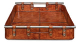 Safari Leather Tray Home Accessories Trays LOOMLAN By Sarreid