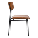 Sailor Brown Leather Dining Chair Brown Dining Chairs LOOMLAN By Moe's Home