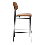 Sailor Brown Top Grain Tan Leather Barstool Bar Stools LOOMLAN By Moe's Home