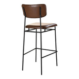 Sailor Dark Brown Leather Bar Stool Bar Stools LOOMLAN By Moe's Home