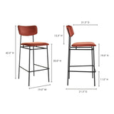 Sailor Modern Amber BarStool Bar Stools LOOMLAN By Moe's Home