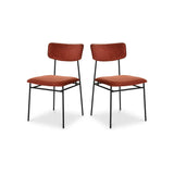 Sailor Polyester and Iron Dark Orange Armless Dining Chair-Set Of Two Dining Chairs LOOMLAN By Moe's Home