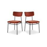 Sailor Leather Upholstered Armless Dining Chair (Set Of 2)