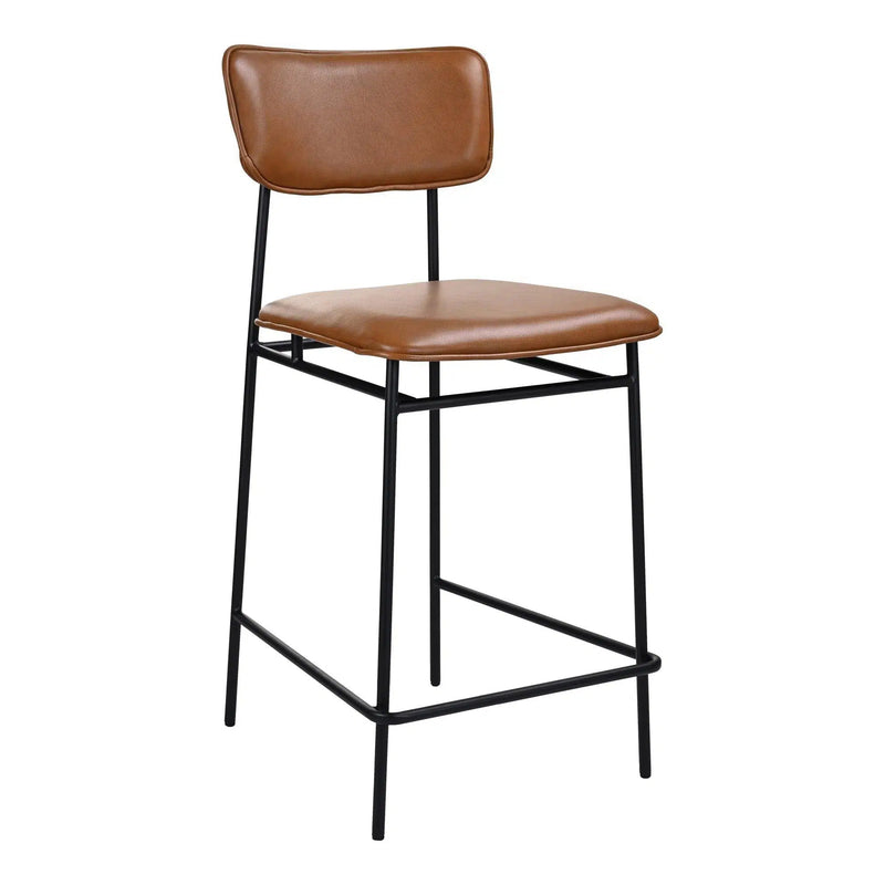 Sailor Top Grain Brown Leather Counter Stool Counter Stools LOOMLAN By Moe's Home