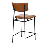 Sailor Top Grain Brown Leather Counter Stool Counter Stools LOOMLAN By Moe's Home