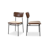 Sailor Leather Upholstered Armless Dining Chair (Set Of 2)