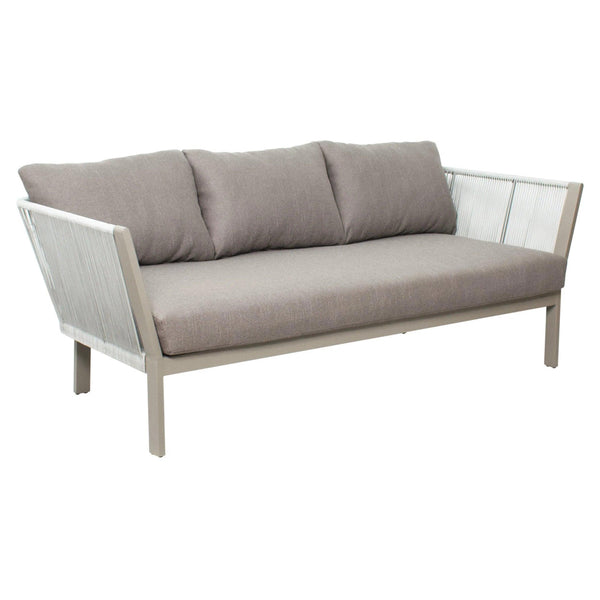 Saint Helena 3 Seat Sofa - Light Gray Outdoor Outdoor Sofas & Loveseats LOOMLAN By Seasonal Living