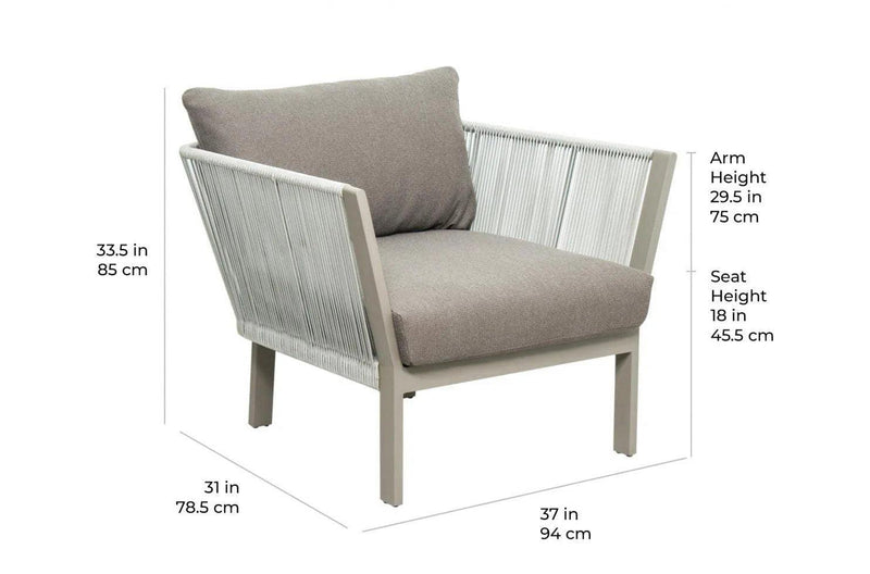 Saint Helena Lounge Chair - Light Gray Outdoor Outdoor Lounge Chairs LOOMLAN By Seasonal Living