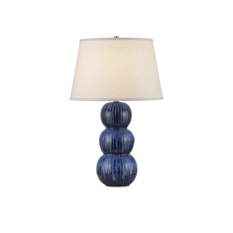 Salacia Ceramic and Metal Blue Table Lamp Table Lamps LOOMLAN By Currey & Co