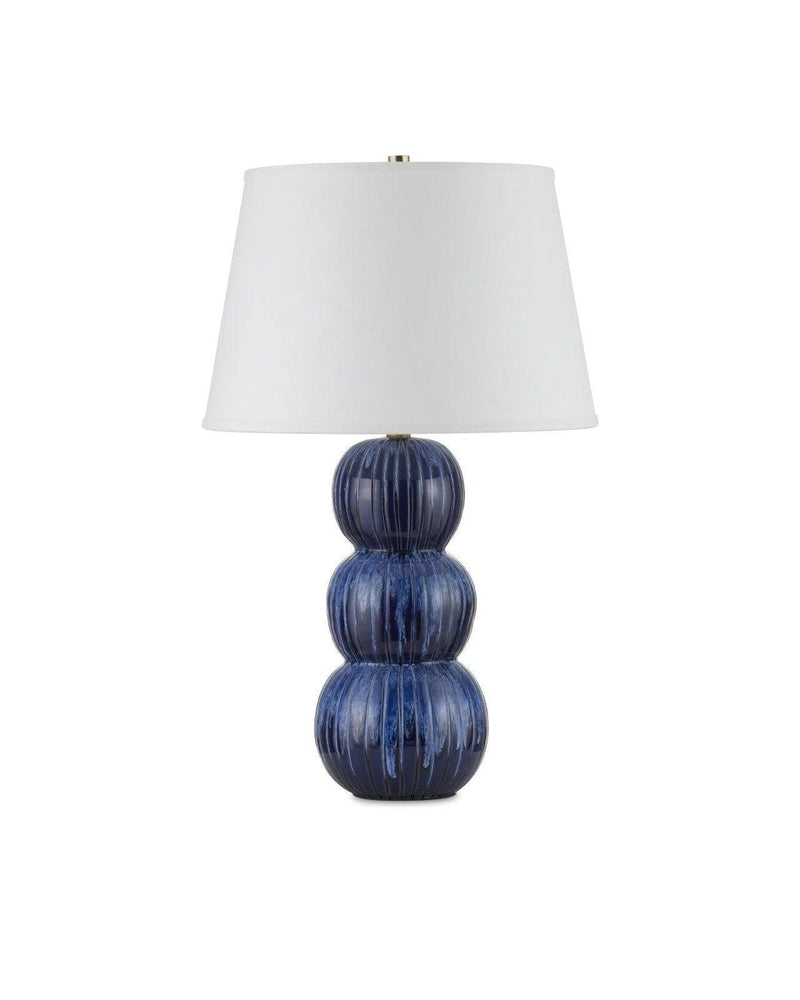 Salacia Ceramic and Metal Blue Table Lamp Table Lamps LOOMLAN By Currey & Co