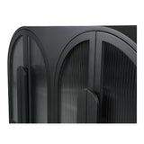 Salone Wood and Glass Black Cabinet Accent Cabinets LOOMLAN By Moe's Home