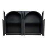 Salone Wood and Glass Black Cabinet Accent Cabinets LOOMLAN By Moe's Home