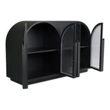 Salone Wood and Glass Black Cabinet Accent Cabinets LOOMLAN By Moe's Home